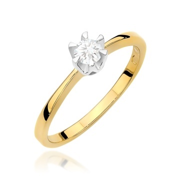 Inel Aur 9K cu Diamant Natural 0.20 ct