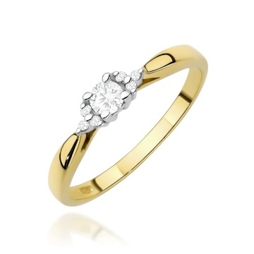 Inel Aur 9K cu Diamante de Laborator 0.13 ct