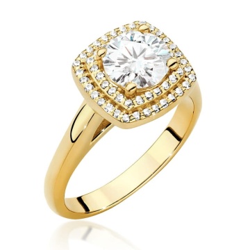 Inel Aur 9K cu Diamante de Laborator 1.28 ct