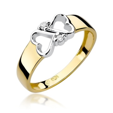 Inel Aur 9K cu Diamante Naturale 0.04 ct