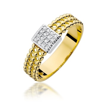 Inel Aur 9K cu Diamante Naturale 0.08 ct