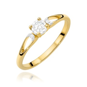 Inel Aur 9K cu Diamante Naturale 0.09 ct