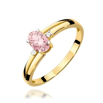 Inel Aur 9K cu Diamante Roz de Laborator 0.53 ct