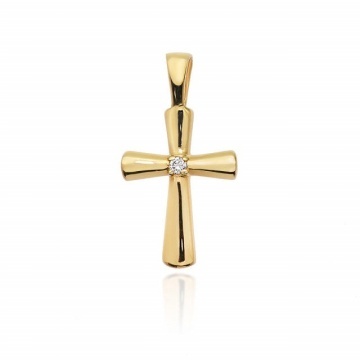 Pandantiv Aur 14K cu Diamant Natural 0.01 ct