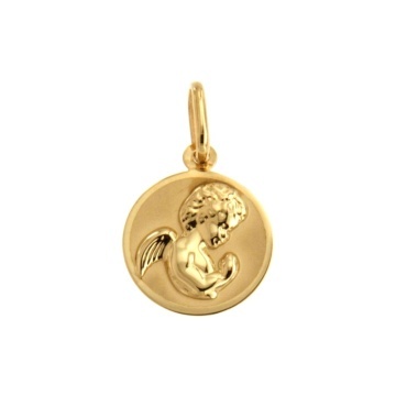 Pandantiv Aur 14k si Medalie cu Ingeras