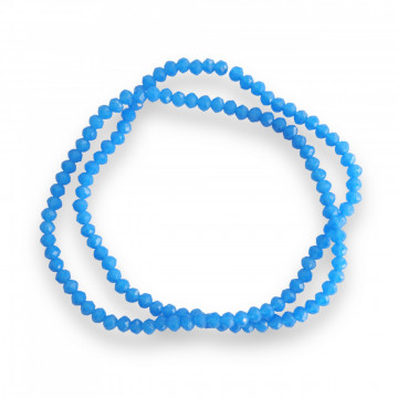 Șirag cristale rondele 4mm, culoare Albastru Cobalt, Aprox 130 buc