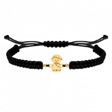 Bratara cu snur si fetita din aur 14k