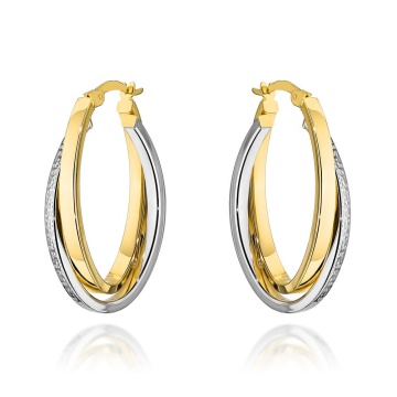 Cercei Aur 14k cu Creole Intrepatrunse