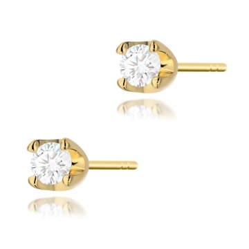 Cercei Aur 14K cu Diamant Natural 0.08 ct
