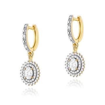 Cercei Aur 14K cu Diamante de Laborator 0.84 ct