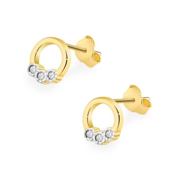 Cercei Aur 14K cu Diamante Naturale 0.05 ct
