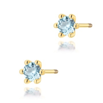 Cercei Aur 14K cu Topaz Swiss 0.15 ct Filet cu Protectie