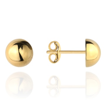 Cercei Eleganti Din Aur 14K Tip Semisferă