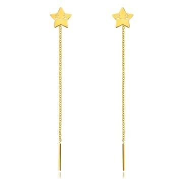 Cercei Happy Star din AUR 14K cu lantișor