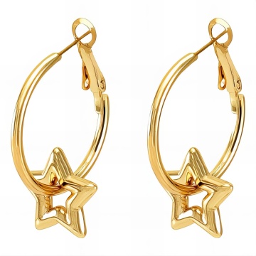 Cercei Stars din Inox placati cu AUR 18K