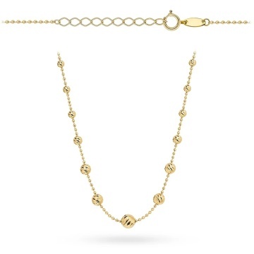 Colier Aur 14K Din Bile Fațetate și Diamentate