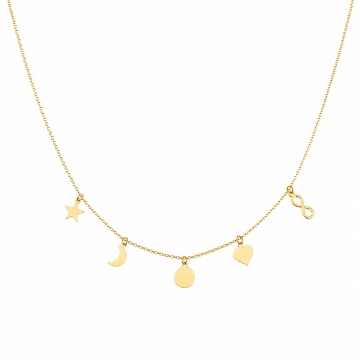 Colier cu charmuri personalizabile din Aur 14k