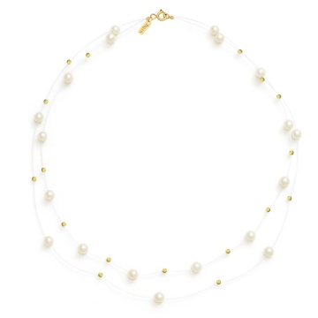 Colier Double Pearls din AUR 14K și Perle de Cultura