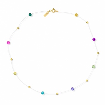 Colier Gold Rainbow cu biluțe din AUR 14K