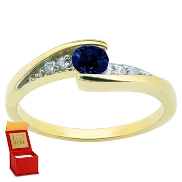Inel asimetric din aur cu piatra safir pr. 333 3.1534ff