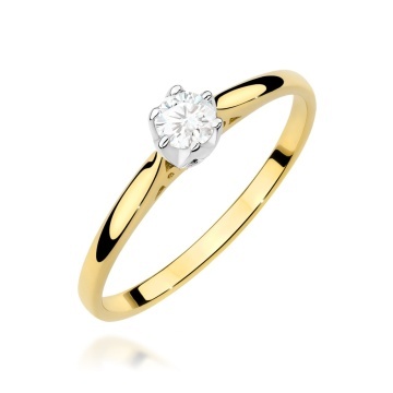 Inel Aur 14K cu Diamant Natural 0.18 ct