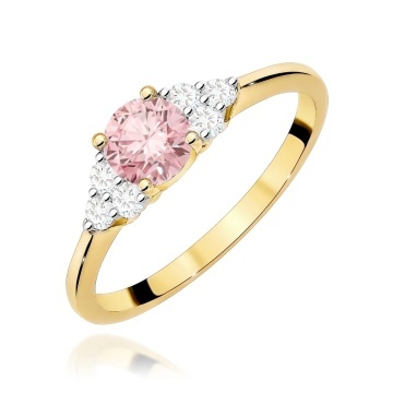 Inel Aur 14K cu Diamante Roz de Laborator 0.68 ct