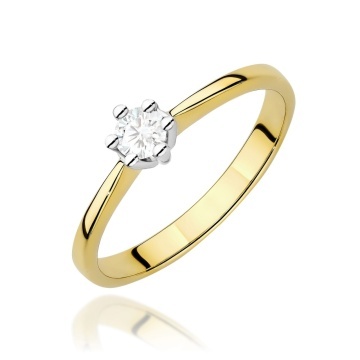 Inel Aur 9K cu Diamant de Laborator 0.15 ct