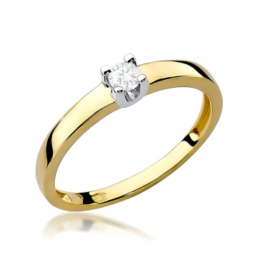 Inel Aur 9K cu Diamant Natural 0.08 ct