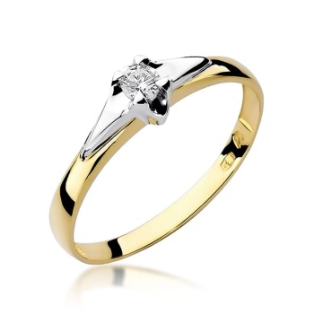 Inel Aur 9K cu Diamant Natural 0.08 ct