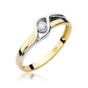 Inel Aur 9K cu Diamant Natural 0.10 ct