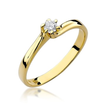 Inel Aur 9K cu Diamant Natural 0.10 ct