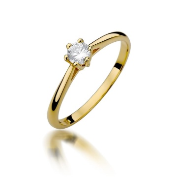 Inel Aur 9K cu Diamant Natural 0.15 ct
