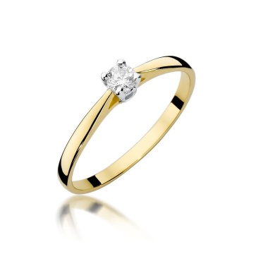 Inel Aur 9K cu Diamant Natural 0.15 ct