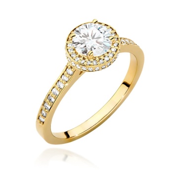 Inel Aur 9K cu Diamante de Laborator 1.08 ct