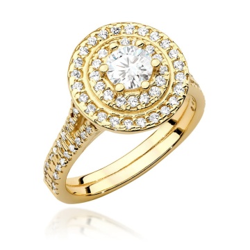 Inel Aur 9K cu Diamante de Laborator 1.11 ct