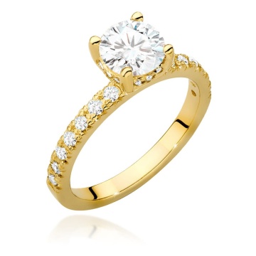 Inel Aur 9K cu Diamante de Laborator 1.26 ct