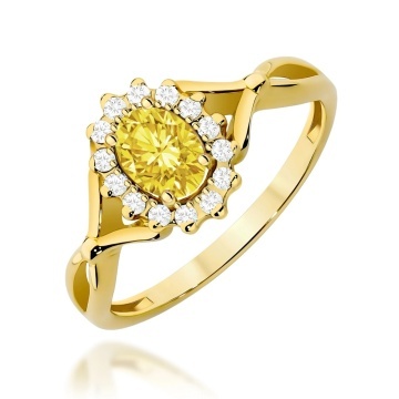 Inel Aur 9K cu Diamante Galbene de Laborator 0.62 ct