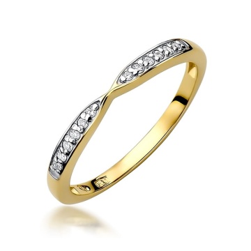 Inel Aur 9K cu Diamante Naturale 0.10 ct