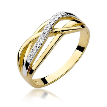 Inel Aur 9K cu Diamante Naturale 0.10 ct