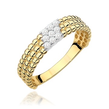 Inel Aur 9K cu Diamante Naturale 0.13 ct