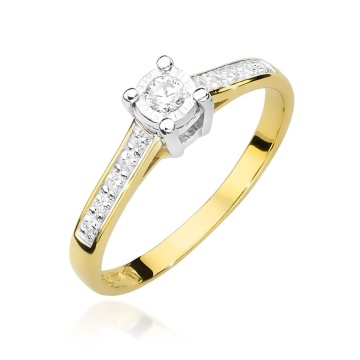 Inel Aur 9K cu Diamante Naturale 0.13 ct