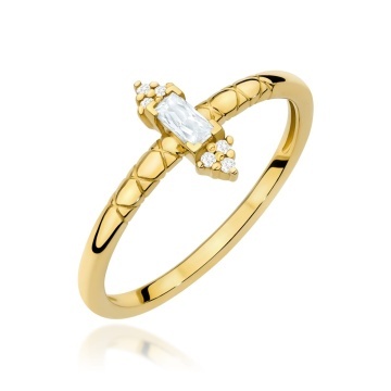 Inel Aur 9K cu Diamante Naturale 0.16 ct