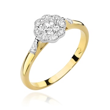 Inel Aur 9K cu Diamante Naturale 0.28 ct