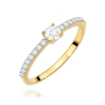 Inel Aur 9K cu Diamante Naturale 0.39 ct