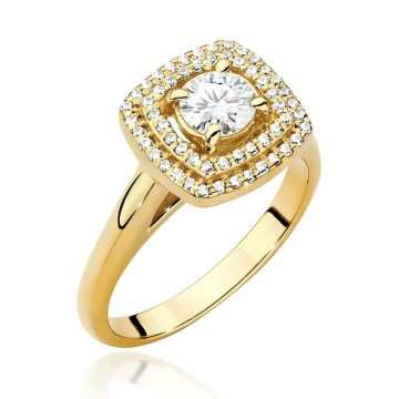 Inel Aur 9K cu Diamante Naturale 0.78 ct
