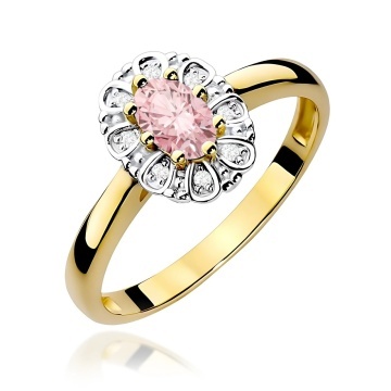Inel Aur 9K cu Diamante Roz de Laborator 0.57 ct