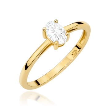 Inel Aur 9K cu Safir Alb 0.50 ct