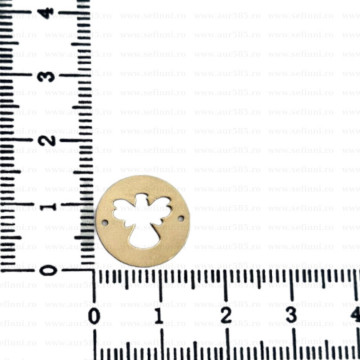 Link din aur 14k - pentru bratara - disc ingeras