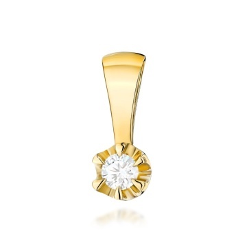 Pandantiv Aur 14K cu Diamant de Laborator 0.10 ct