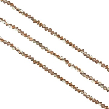 Șirag cristale rondele 3 mm, culoare Rose Gold - Aprox 130 buc